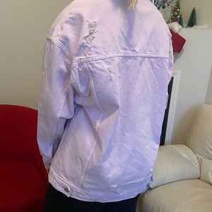 Oversized lilac denim jacket